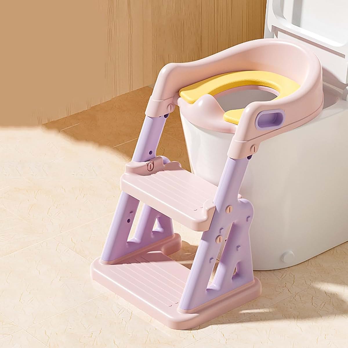 Kteli 2-in-1 Potty Training Seat and Toddler Step Stool in Pink