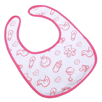 Littleforbig Adult Nursery Pink Printed Cotton Bib With Adjustable Closure