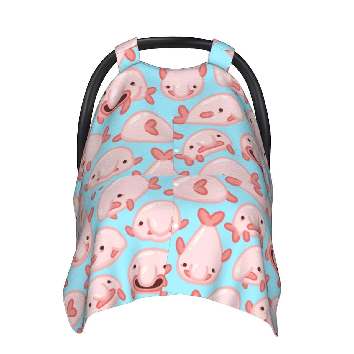 YonaJeik Blob Fish Blobfish Baby Car Seat Canopy Cover Multi Use Shower Gift, Nursing Cover for Mom Nursing Covers, Bow (photo 2)