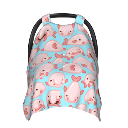 YonaJeik Blob Fish Blobfish Baby Car Seat Canopy Cover Multi Use Shower Gift, Nursing Cover for Mom Nursing Covers, Bow (photo 2)