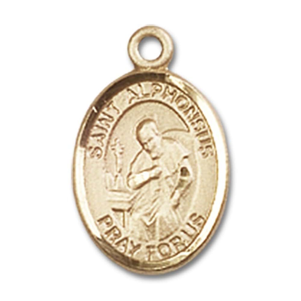 Bonyak Jewelry St. Alphonsus Oval Medal Pendant in 14kt Yellow Gold-Filled