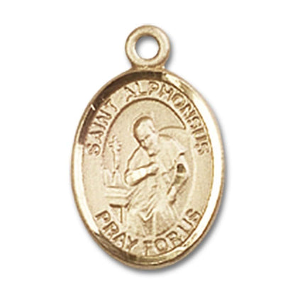 Bonyak Jewelry St. Alphonsus Oval Medal Pendant in 14kt Yellow Gold-Filled