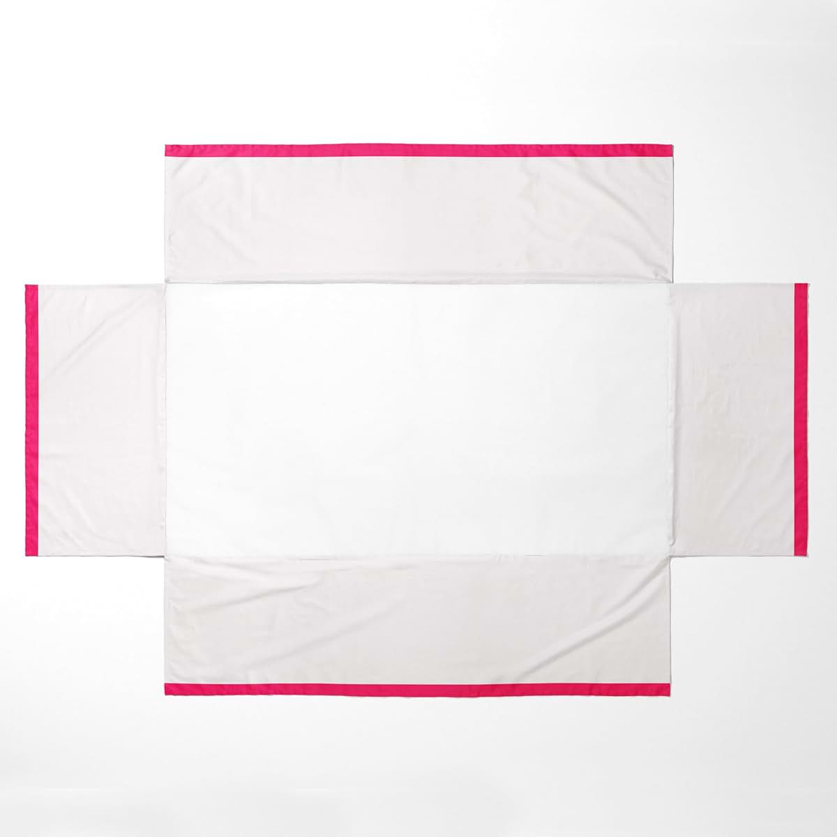 Bacati - Mix N Match White with Band at Bottom Crib Skirt (Pink) (photo 3)