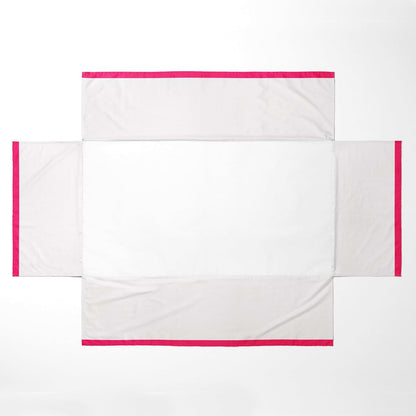 Bacati - Mix N Match White with Band at Bottom Crib Skirt (Pink) (photo 3)