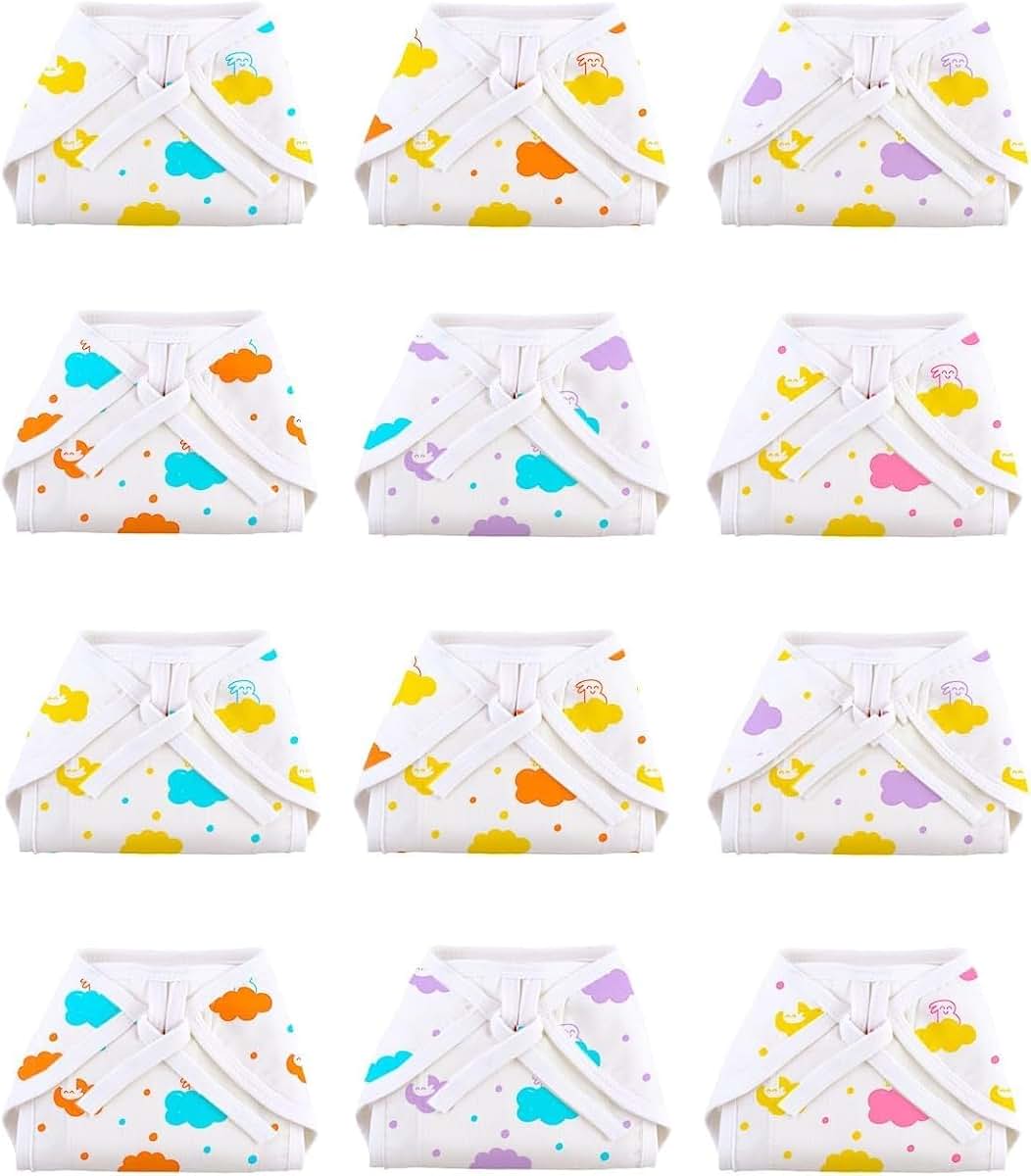 PGM DISTRIBUTORS Cotton Baby Langot Nappy, 24 Pack, 0-9 Months