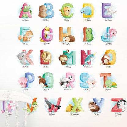 BabyOneStop Alphabet Wall Sticker With Animal Decals For Nursery