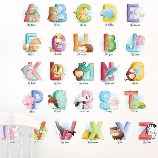 BabyOneStop Alphabet Wall Sticker With Animal Decals For Nursery