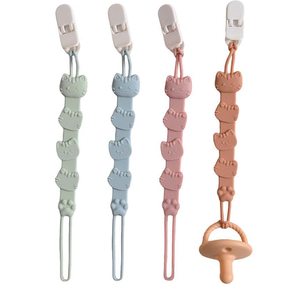 boniboo Silicone Pacifier Clip for Baby Boy&Girl,4 Pack Pacifier Holders,100% Food-Grade Silicone Binky Clips,Free