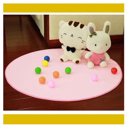 Missingift Round Play Mat for Kids - 40 Inch Pink Circular Rug for Play Tent Rooms (Pink 100cm)