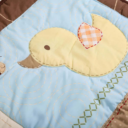 CribMATE 3 PCs Turtle Frog Nursery Crib Bedding Set Brown Green Garden Ducks Bee Cot Bedding Set (Green 1), 27 X 52 (photo 4)
