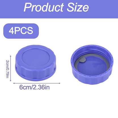 Purple 4-Piece Baby Bottle Cap Set for Travel & Storage Lids