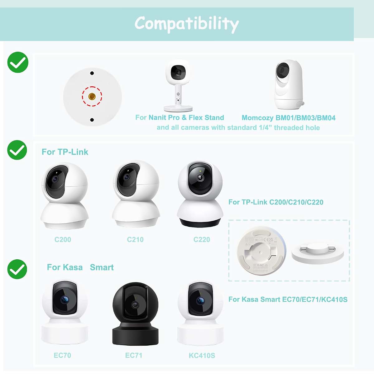 Derebir Crib Flexible Twist Baby Monitor Mount for Tapo, Kasa, Momcozy Cameras