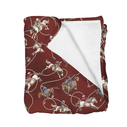 Selgkds Vintage Cowboy Life Baby Blankets for Girls Boys Country Western Cowboys Horse Infants Toddler Crib Stroller