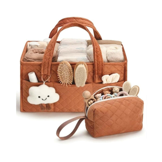 IMMEE Plush Maternity Diaper Bag, Lightweight Large Capacity Travel Backpack with Changing Pad, Waterproof Nappy