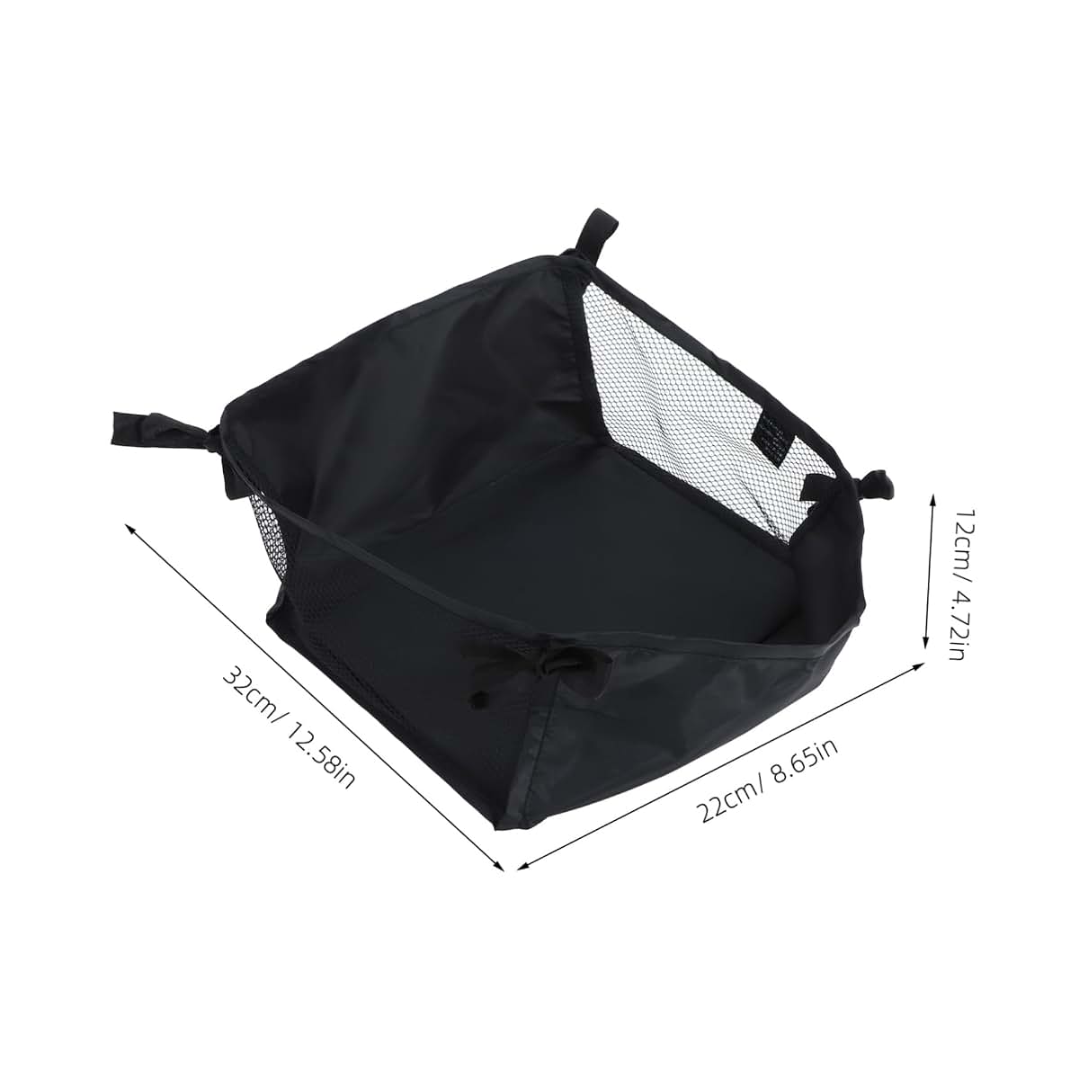 Vaguelly Stroller Organizer Bag, Oxford Cloth Bottom Storage Basket for Diapers and Bottles, Black
