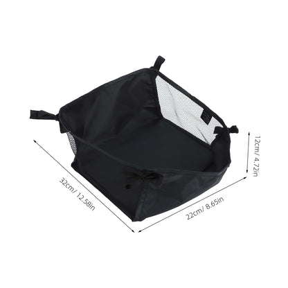 Vaguelly Stroller Organizer Bag, Oxford Cloth Bottom Storage Basket for Diapers and Bottles, Black