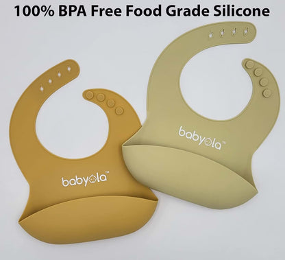 Babyola Silicone Baby Bibs With Spill Catcher, Set Of 2 (photo 3)