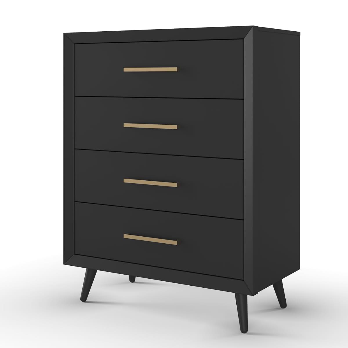 Child Craft Cranbrook 4 Drawer Dresser with Anti-Tip Kit, Pine Wood, Ebony