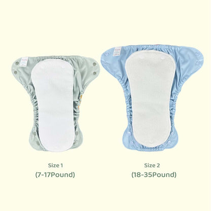BISENKID 2 Pack Waterproof Cloth Diaper Cover Reusable Plastic Diaper Cover - Adjustable Outer Shell with 3 Pack (photo 2)