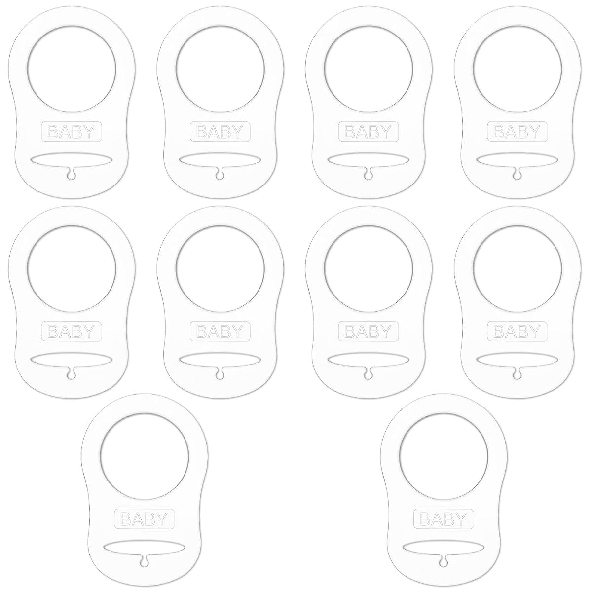 FNANJWQ 10 Pack Clean Pacifier Clip Pacifier Silicone Adapter Rings