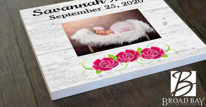 Broad Bay Personalized New Baby Girl Birth Gift Picture Frame Alternative