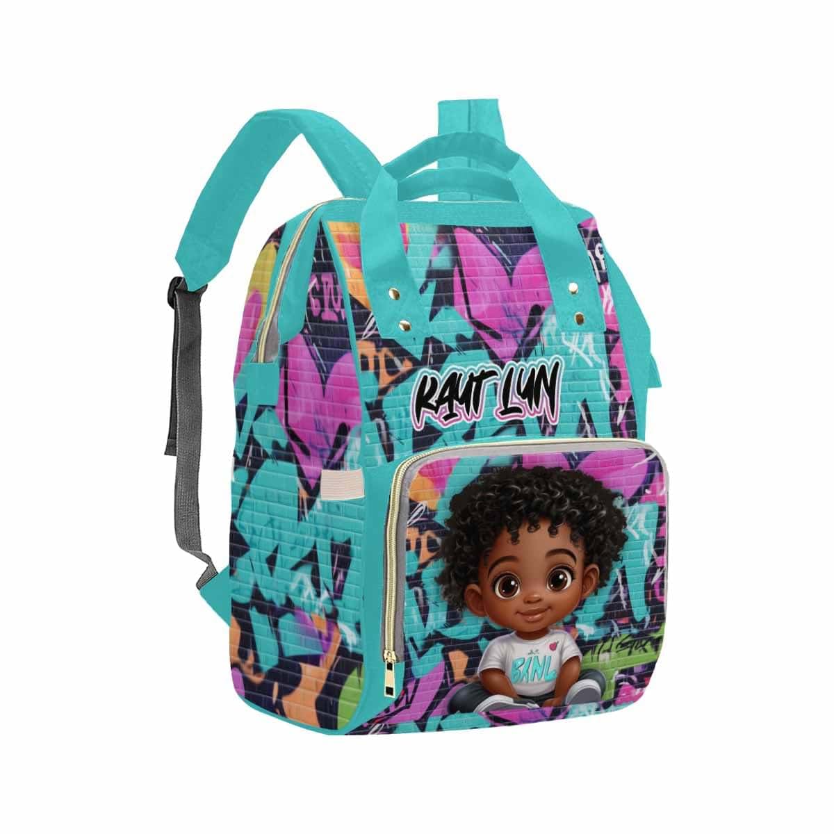 GIGIMISO Personalized Diaper Bags for Boys, Custom Handsome Boy Cartoon Diaper Bag Backpack with Name Customized Mommy (photo 4)