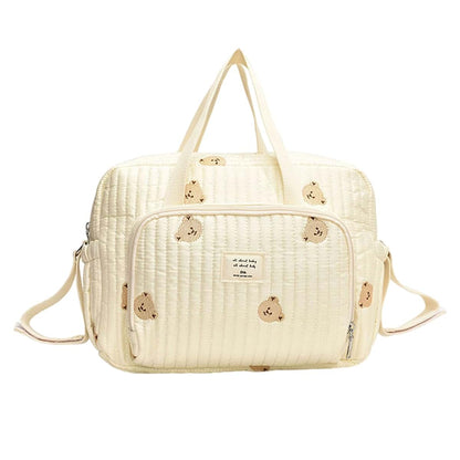 Ubxvamm Large Capacity Embroidered Mother Bag Fashionable Diaper Organiser Case for Baby Essential Product