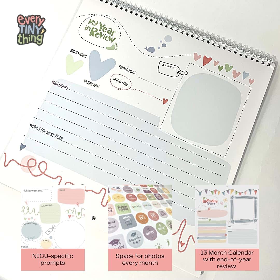 Every Tiny Thing My First Year - A NICU Baby Calendar with NICU Milestone Stickers to celebrate 365 days of precious (photo 2)