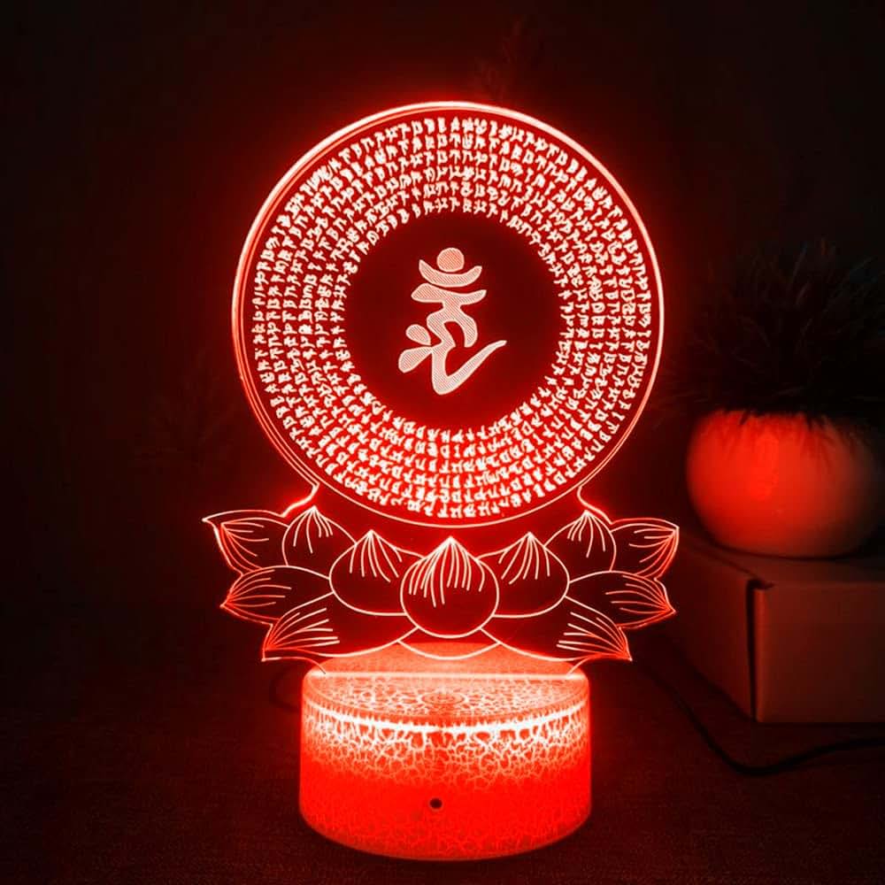 Jinnwell 3D Buddha Night Light Lamp With 7 Color Changing Touch Switch (photo 3)
