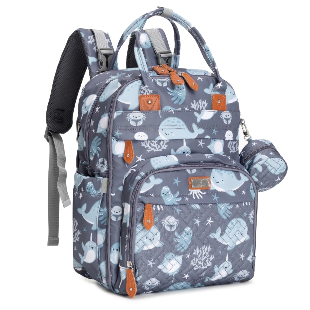BabbleRoo Diaper Bag Backpack Sea Animals