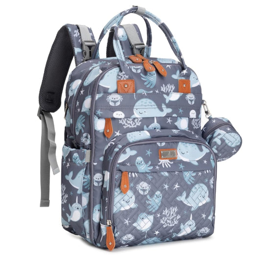BabbleRoo Diaper Bag Backpack Sea Animals