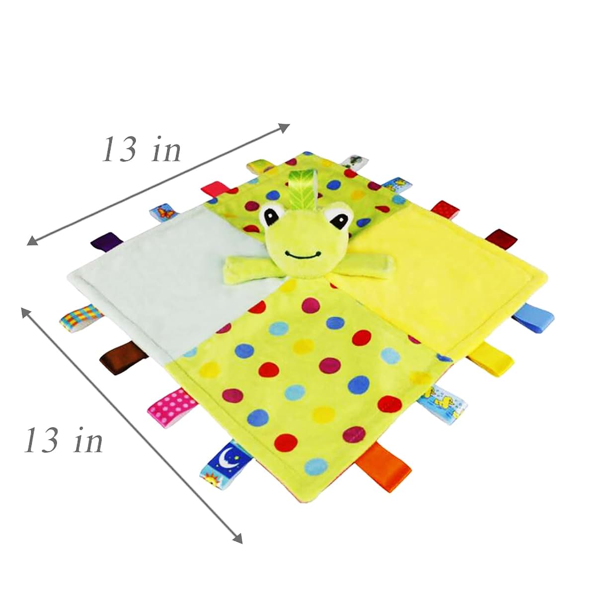 Inchant Toddler Taggy Security Blankets Soft Plushy Cuddle Bud Blankie, Green Frog (photo 2)