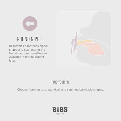 Bibs Pacifiers Colour Collection Natural Rubber Round Nipple