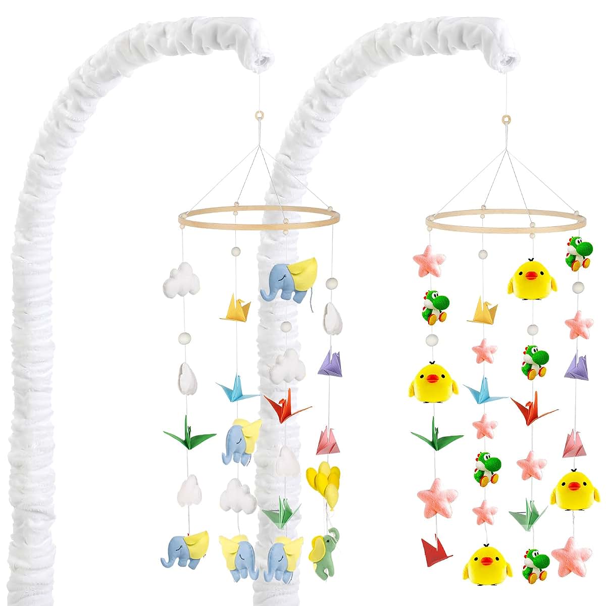 Tatuo Crib Mobile Arm Cover - White Fabric Accessory