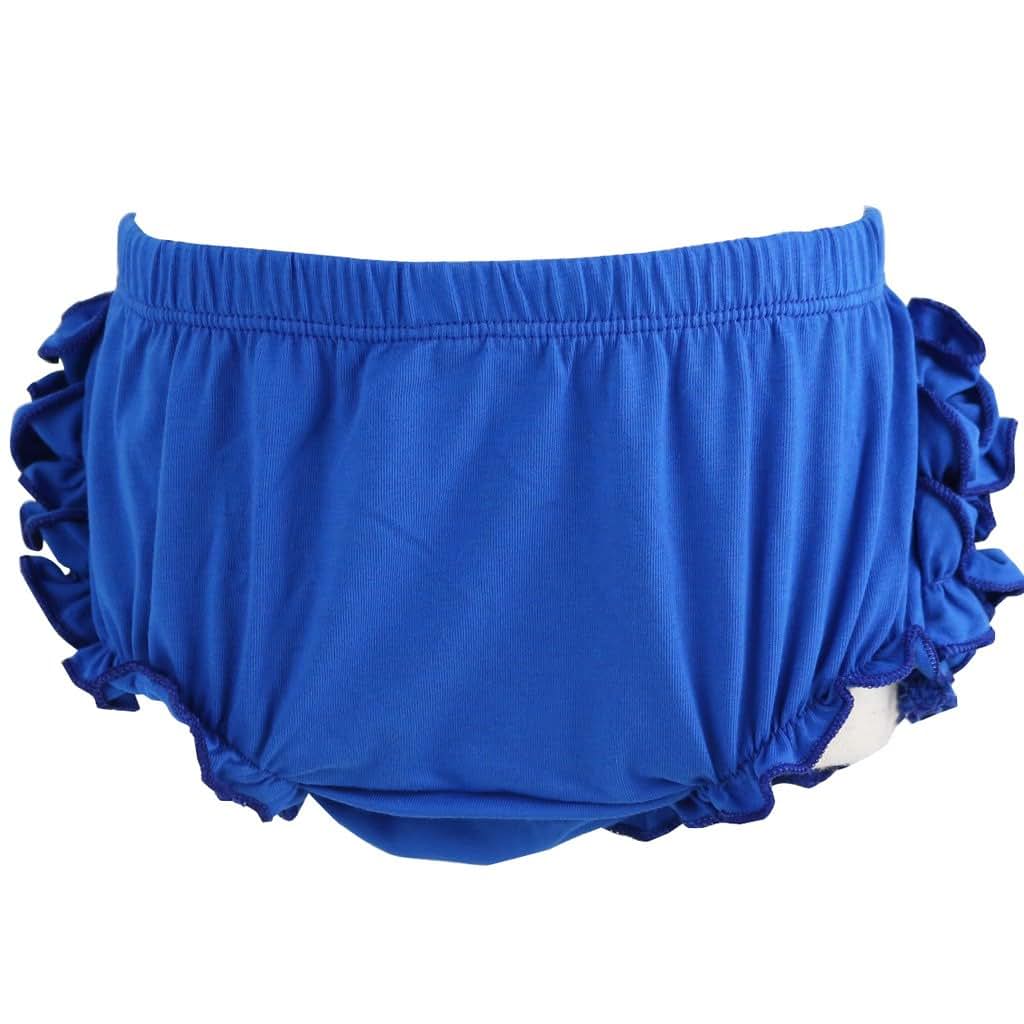 Wennikids Baby Girl's Cotton Shorts and Diaper Cover Bloomers, Medium Blue