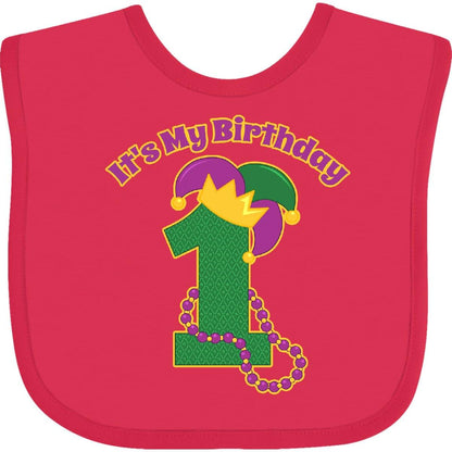 Inktastic Mardi Gras 1st Birthday Baby Bib