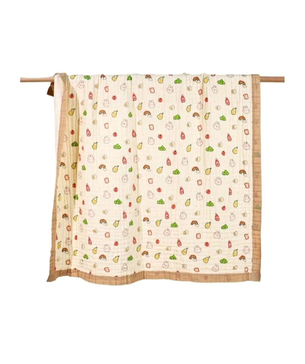 VogueNotion Apparel Baby Muslin Gauze Cotton Blankets, Animal Print, Multicolor, Crib (OS, Fruit & Veggies)