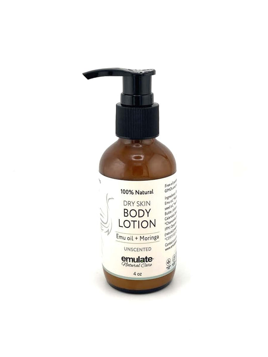 EMULATE NATURAL CARE BODY LOTION for Dry & Sensitive Skin. Available in Unscented OR Lavender Chamomile 4 oz (Unscented)