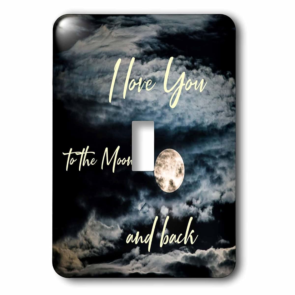 3dRose Night Sky Full Moon Single Toggle Switch Plate Cover
