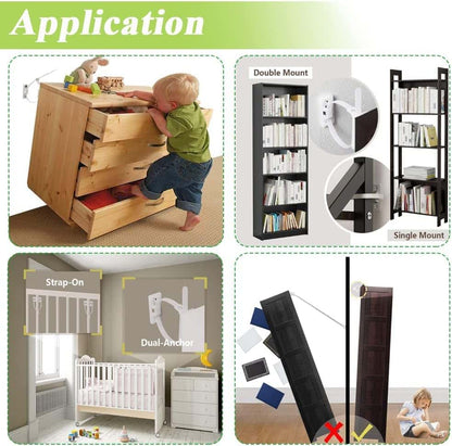 Bestgle 15-Piece Nylon Furniture Anti-Tip Straps