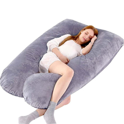 Treeyx Velvet Washable Cover Full Body Contour U Pillow