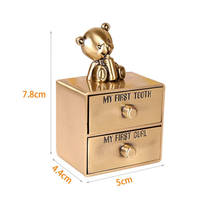 Ruiqas Baby First Tooth and Curl Metal Keepsake Box Tooth Container (photo 4)