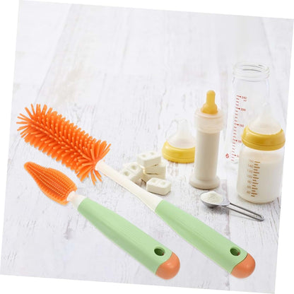 Silicone 3-Piece Cleaning Brush Set for Bottles, Straws, and Pacifiers