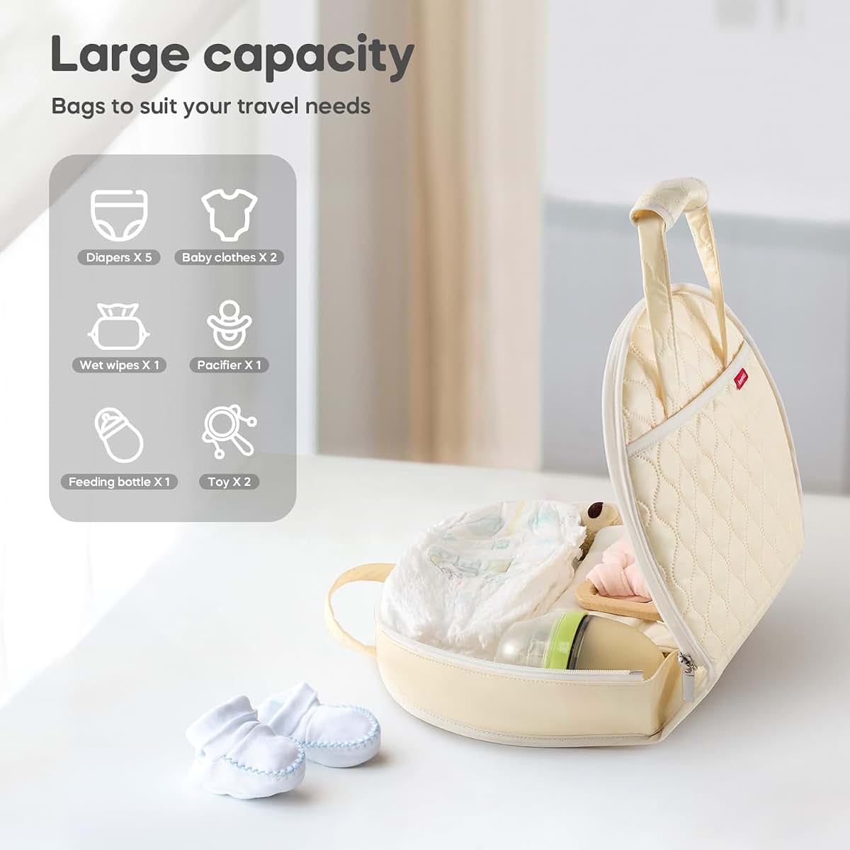 Amenpoki Portable Leather Diaper Changing Pad Waterproof Compact
