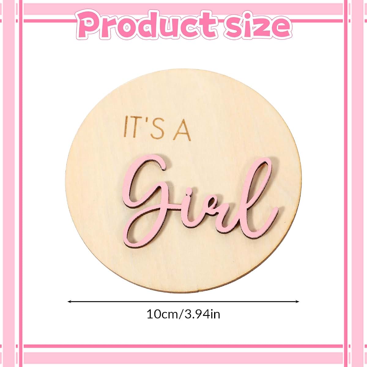 BabyOneStop It's a Girl Sign Wooden Plaque for Baby Room Decoration