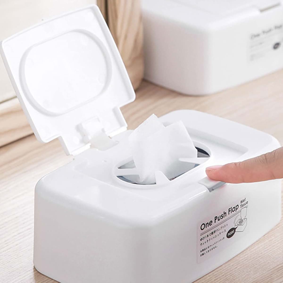 Caralin Wet Wipe Dispenser - White Plastic Storage Box (photo 2)