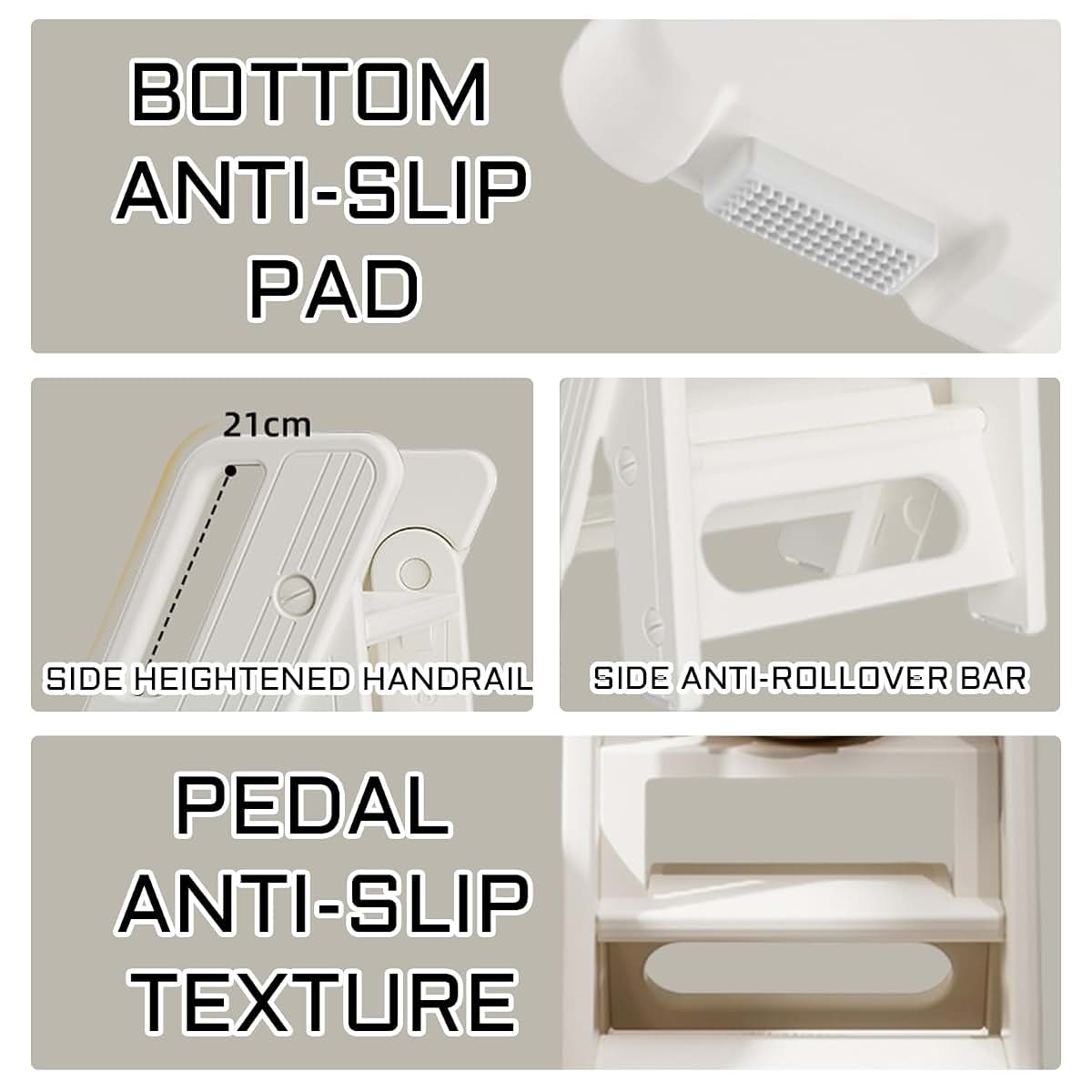 Vanpolchy Foldable Toddler Bathroom Step Stool, Kids Bathroom Step Stool (photo 4)
