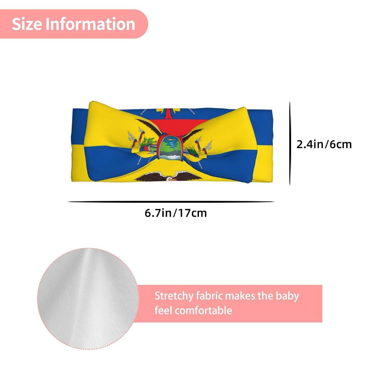BabyOneStop Ecuador Flag Bow Headband for Newborns