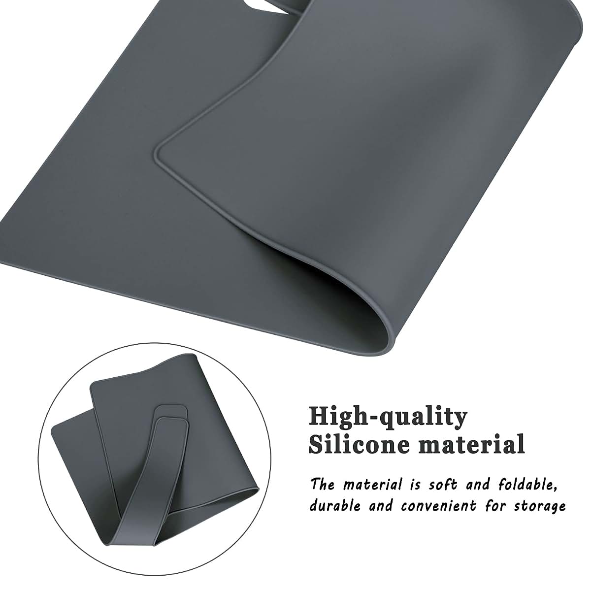 BabyOneStop High Chair Placemat For IKEA Antilop High Chair, Gray Silicone Tray Mat