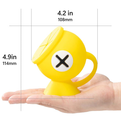 Li & Zhao Yellow Toddler Snack Cup With Easy-Grip Handles (photo 4)